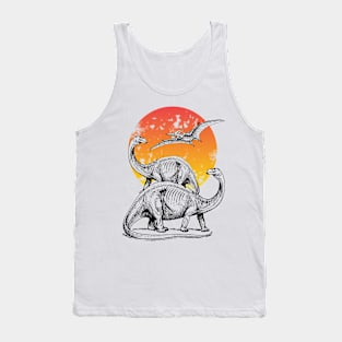 Dinosaurs at sunset Tank Top